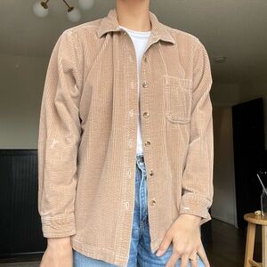 Vintage L.L. Bean Tan Corduroy Button-Up Shirt